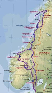 {Karte mit Reiseverlauf}