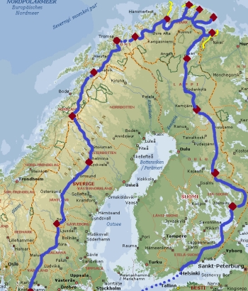 {Karte mit Reiseverlauf}